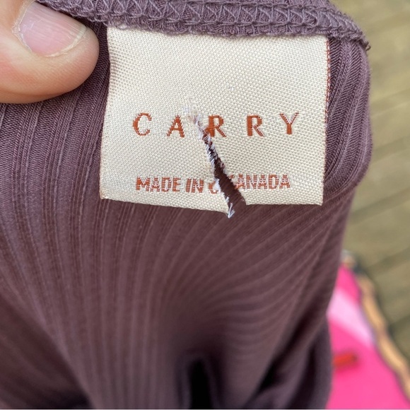 Carry Maternity Prairie Farmhouse Midi Dress Ruffle Hem Stretch Canada Mauve - Picture 7 of 10